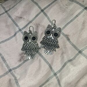 Silver Owl Earrings